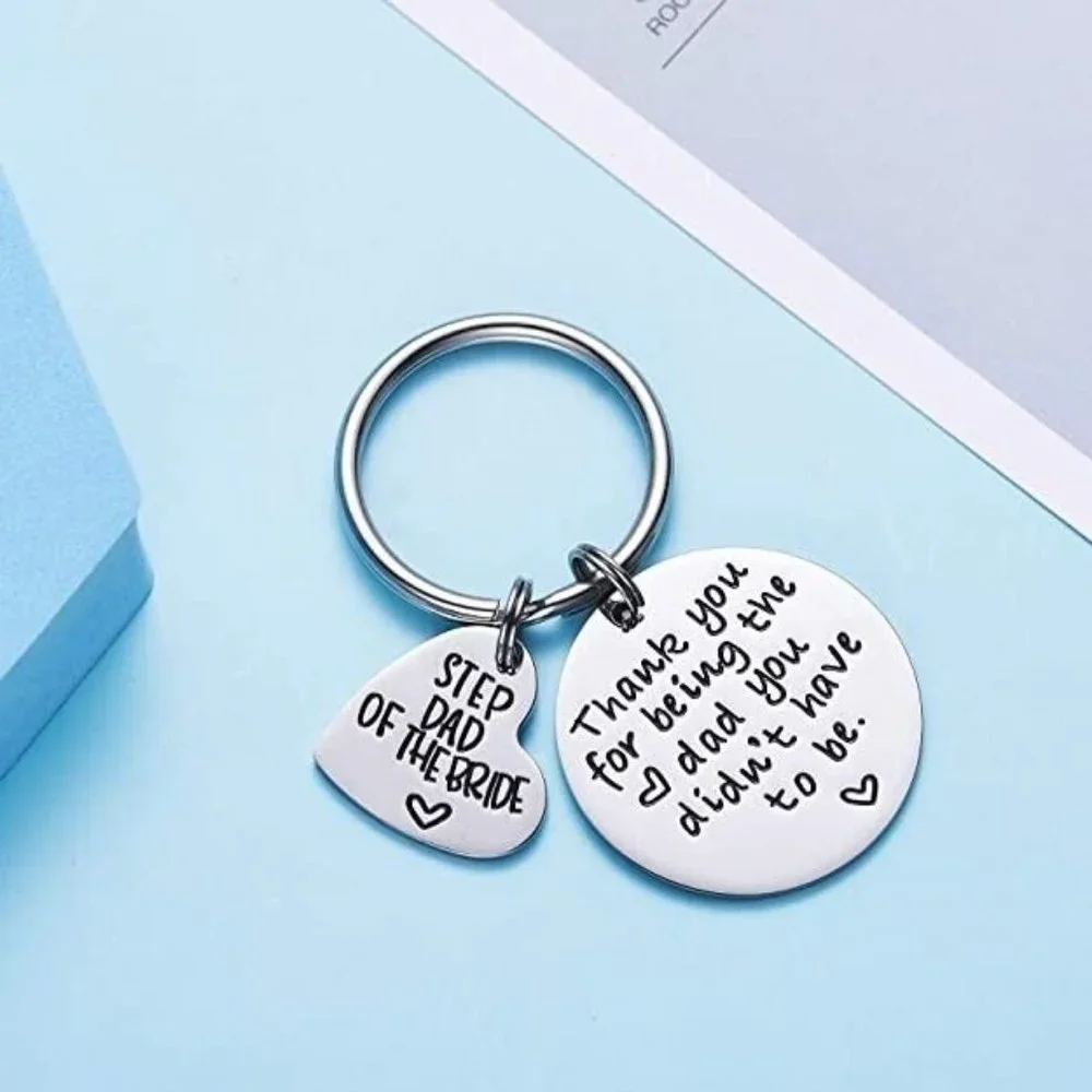 Stepfather of the Bride Wedding Bridal Dad-Daughter Love Keychain Gift B…
